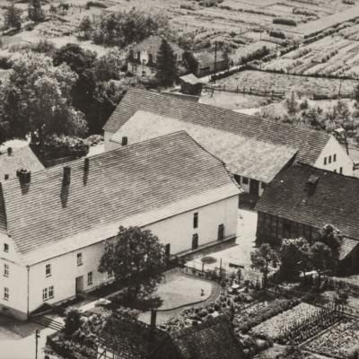 Luftbild der ehem. Klosterdomäne Corvey